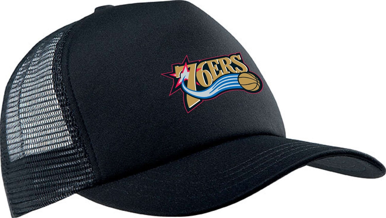 Sixers Retro black cap
