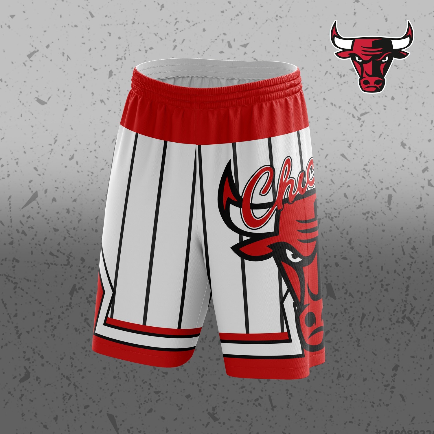 Chicago white  Big Logo Shorts