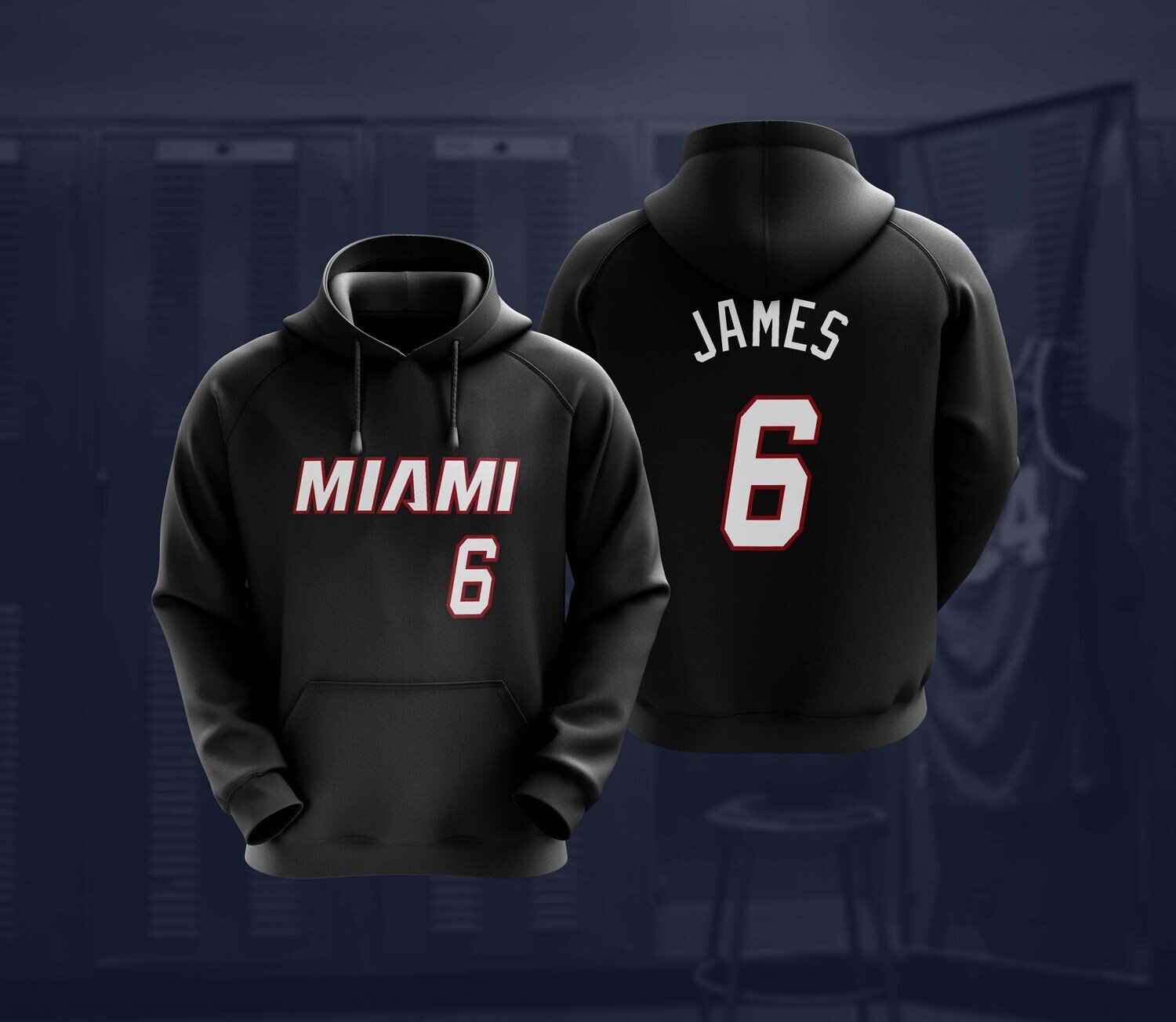 James miami black  hoodie