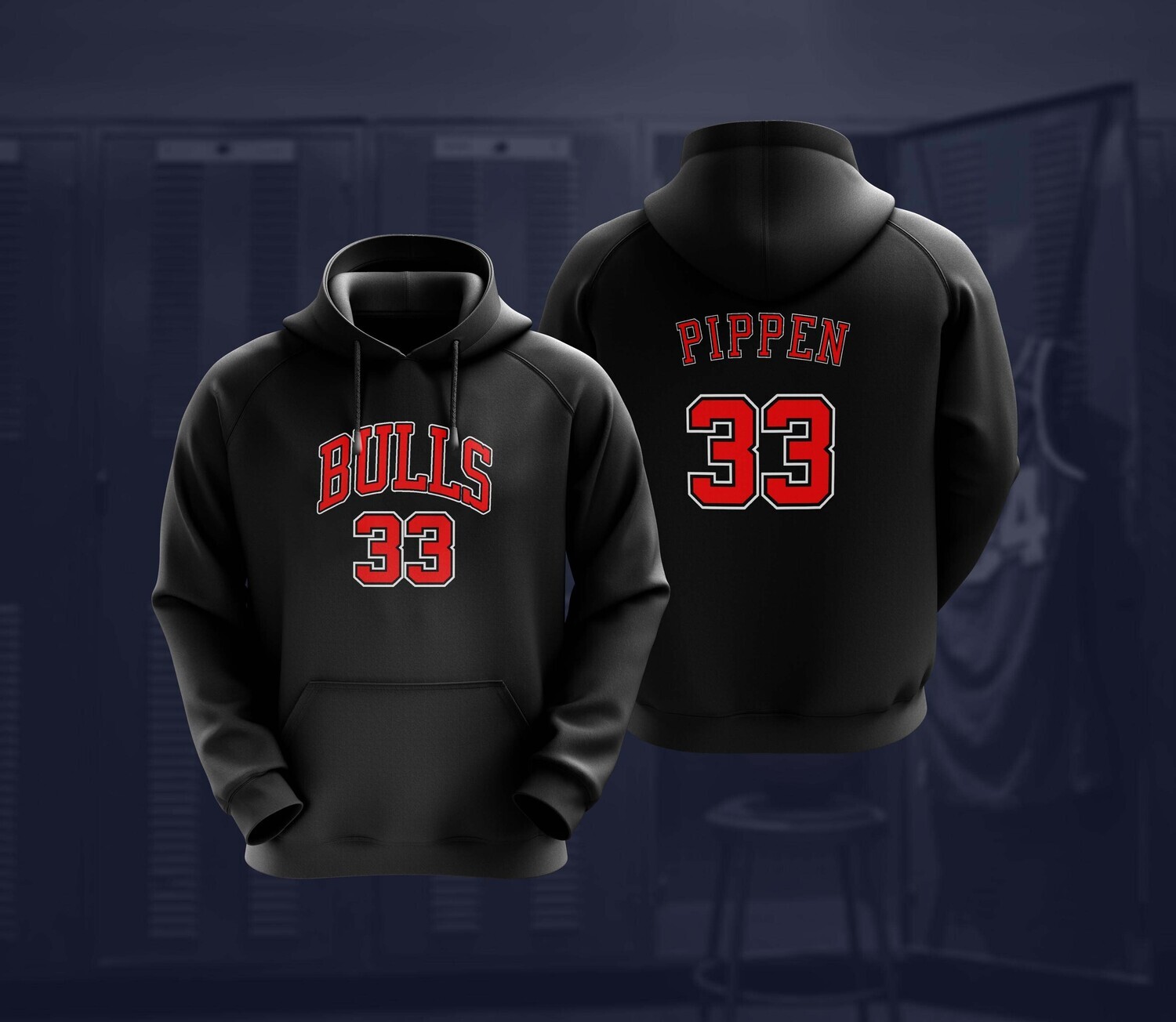Pippen bulls black hoodie