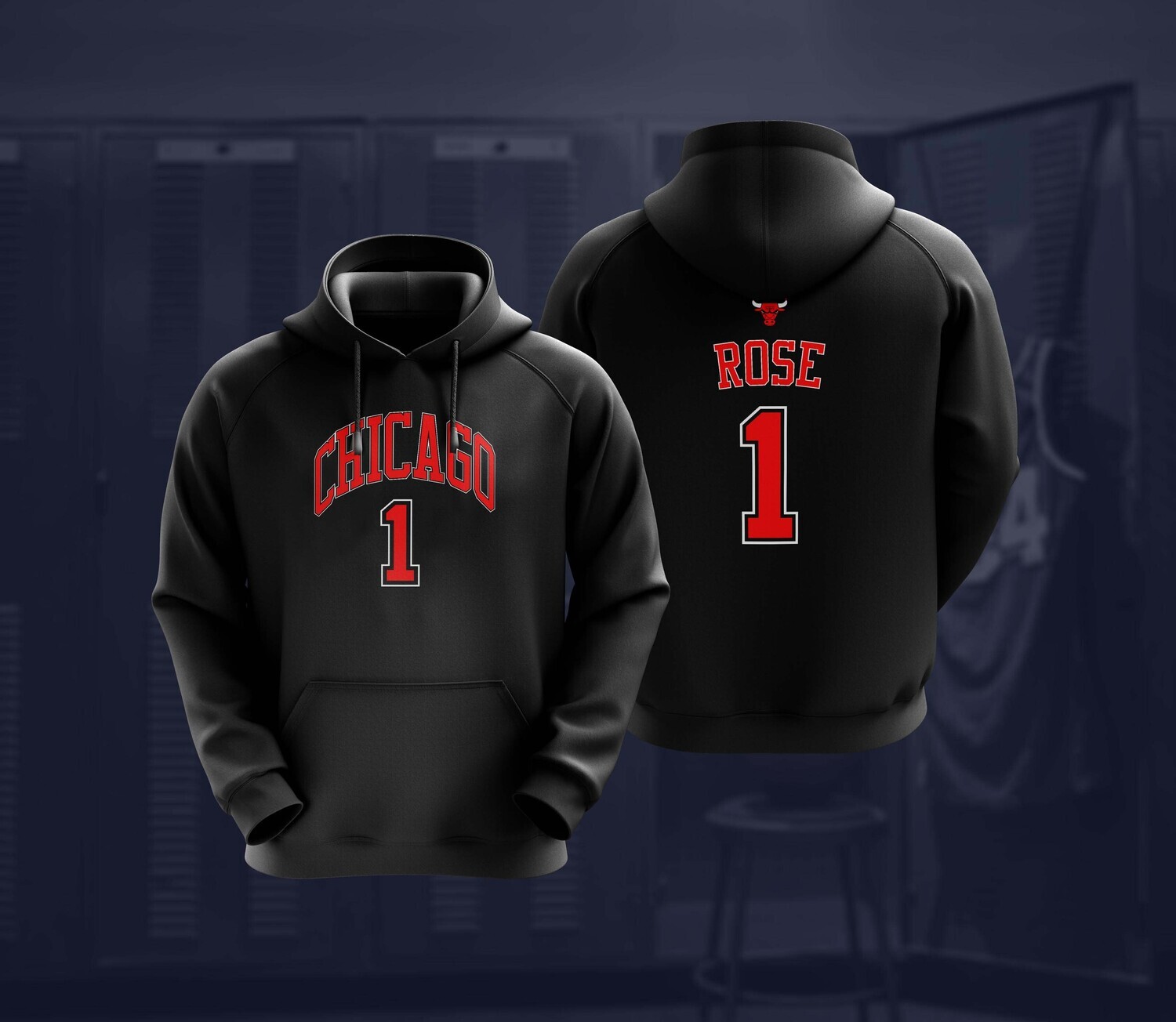 Rose bulls black hoodie