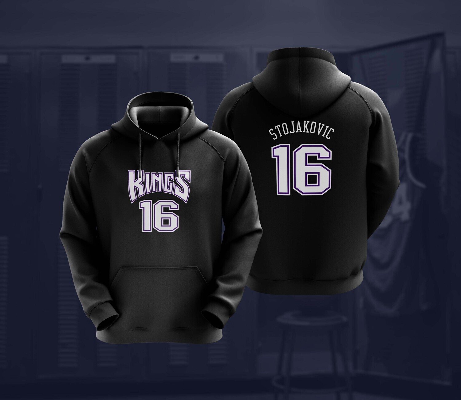 Stojakovic kings black hoodie