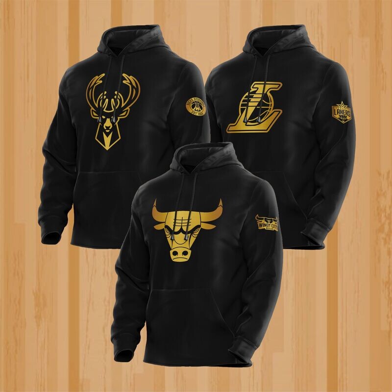 Gold logo hoodies