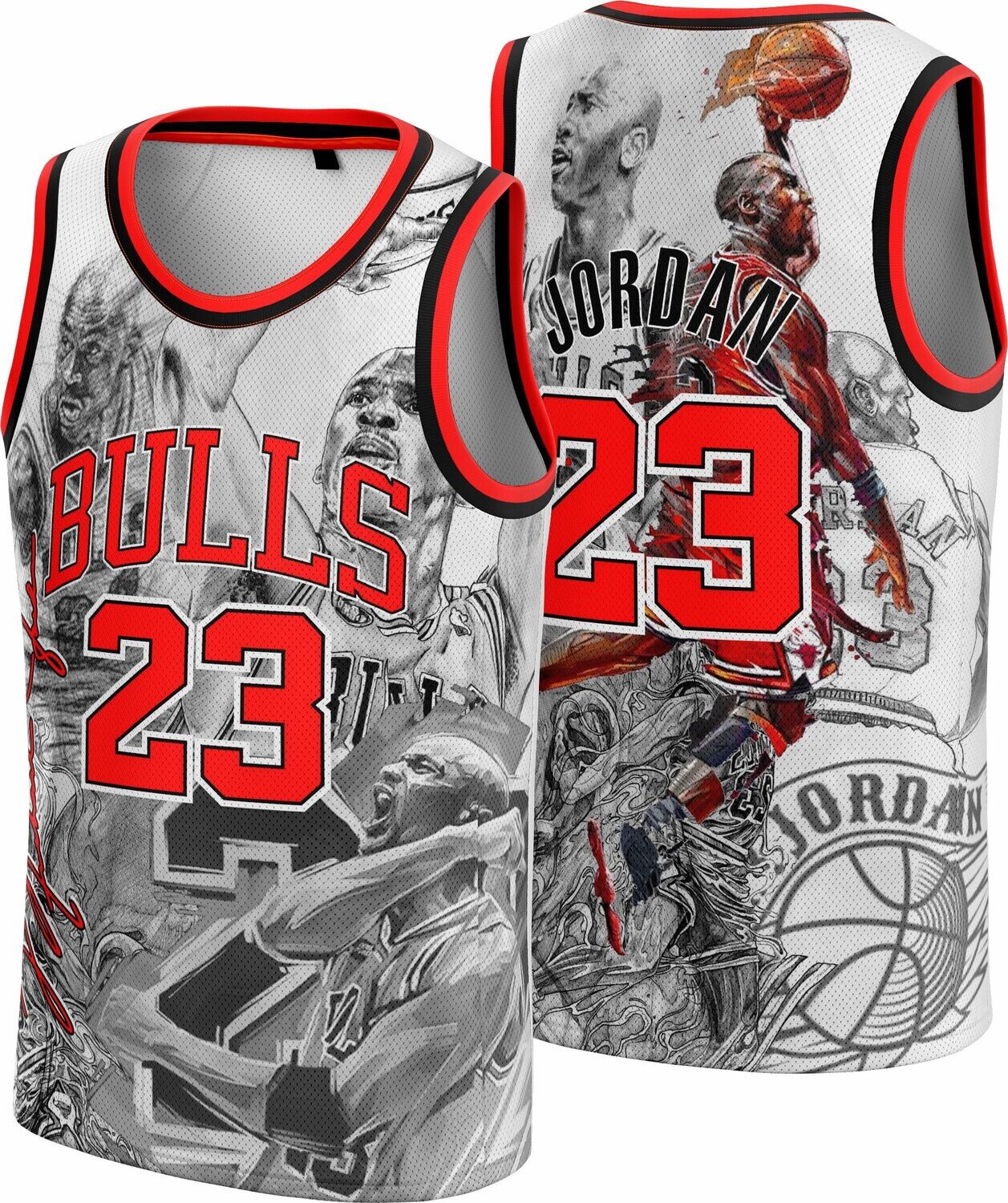 Michael full print white jersey