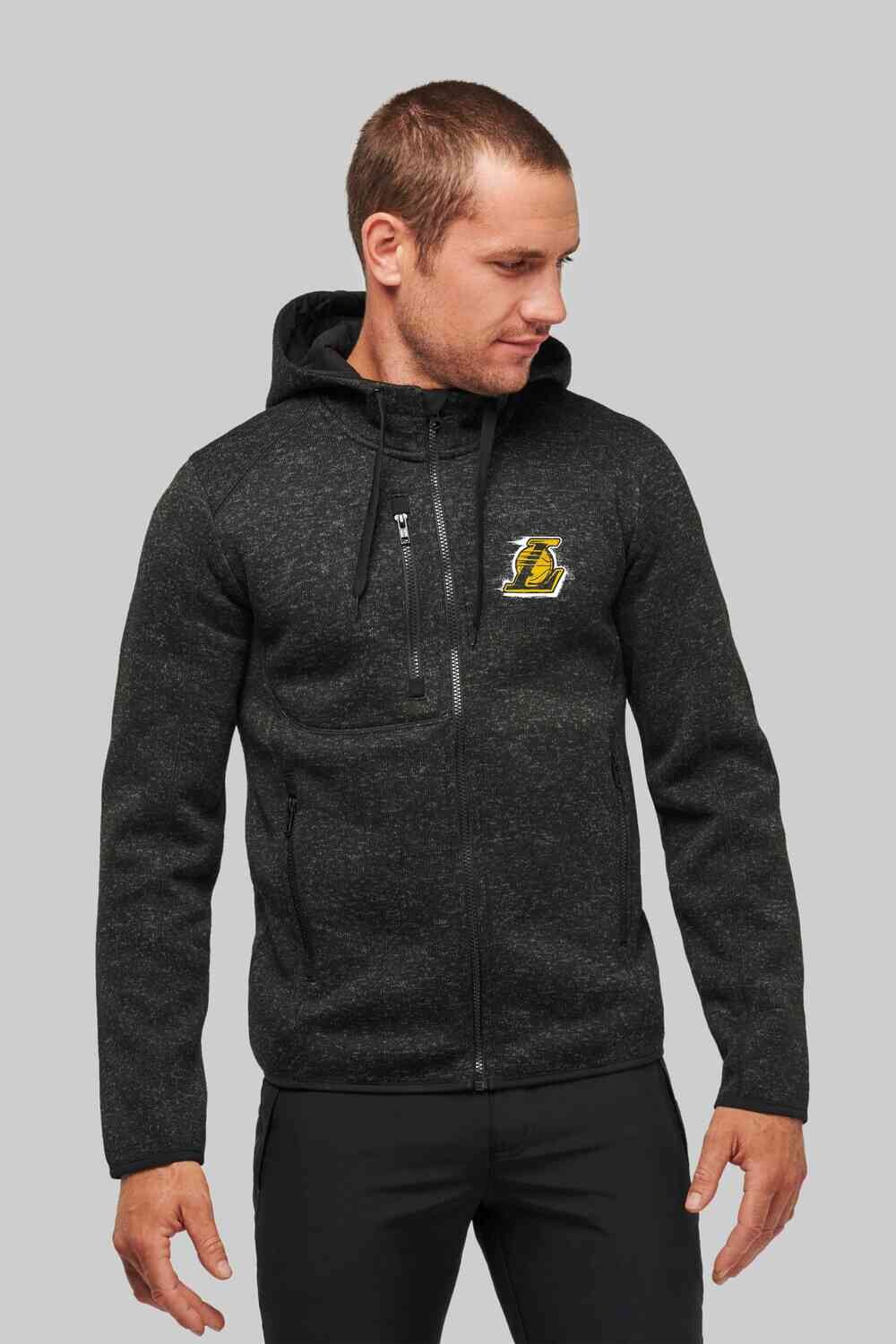los angeles lakers heather full zip jacket
