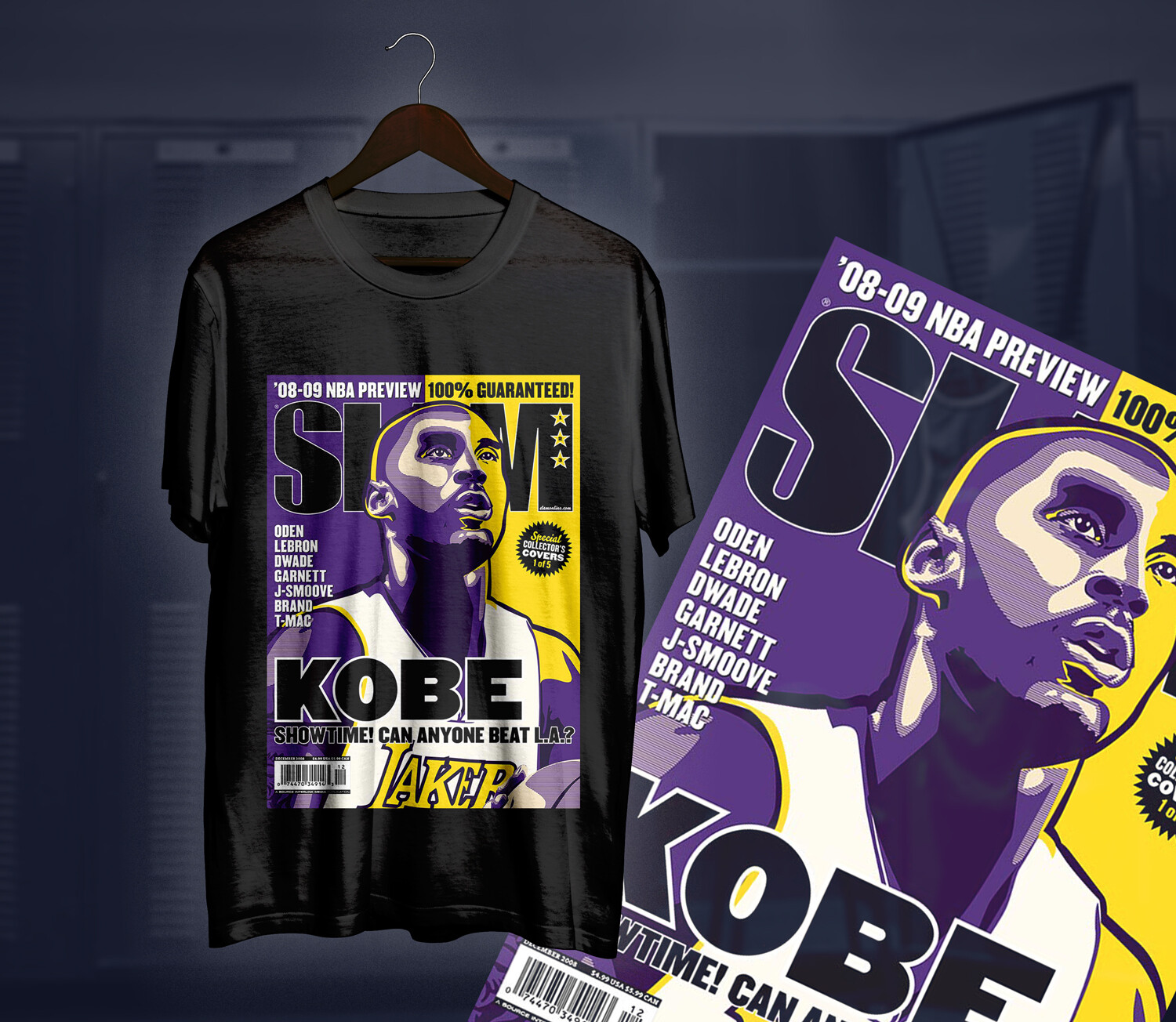 Kobe purple yellow  Slam t-shirt