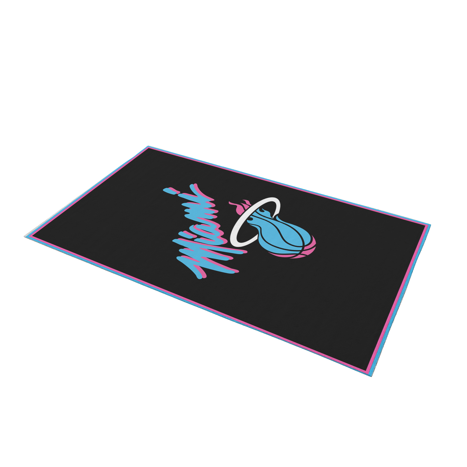 Miami city black beach towel