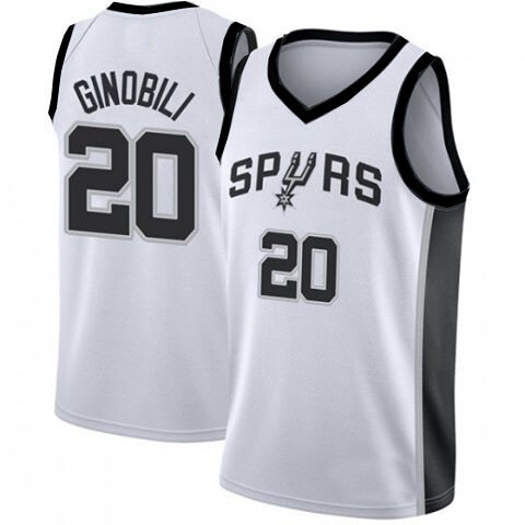 Vintage Manou Ginobilli White Retro Jersey