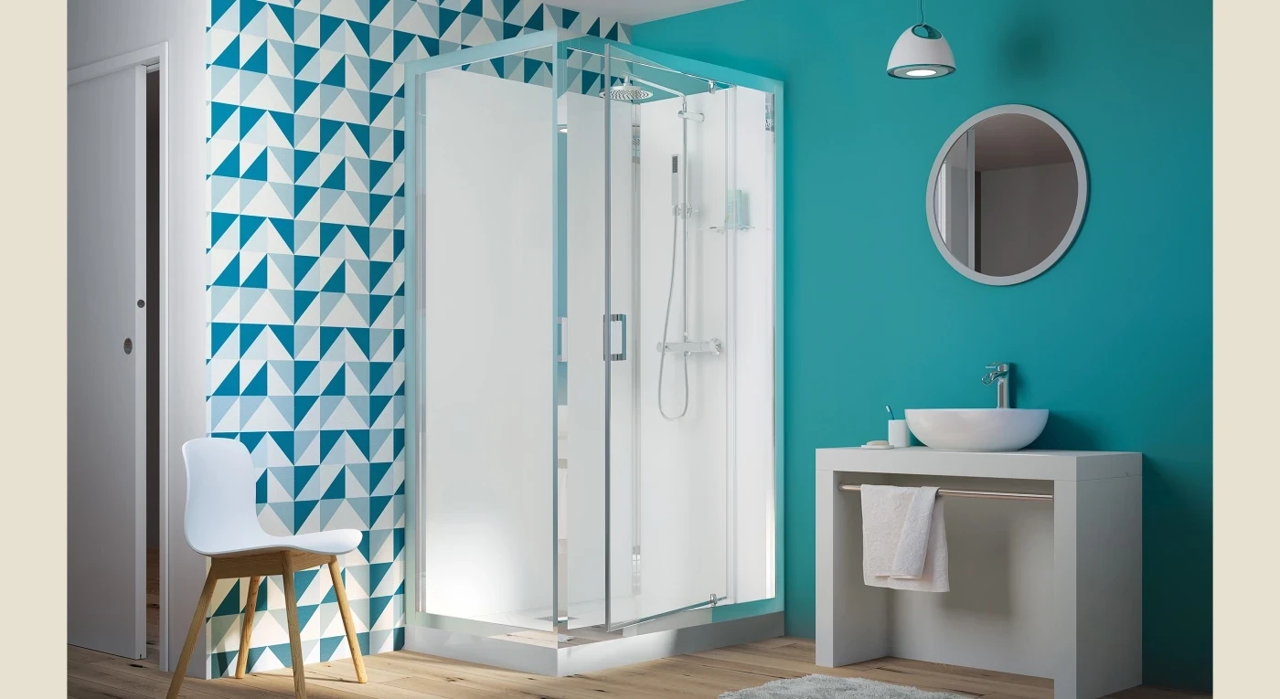 Cabine d&#39;angle rectangulaire