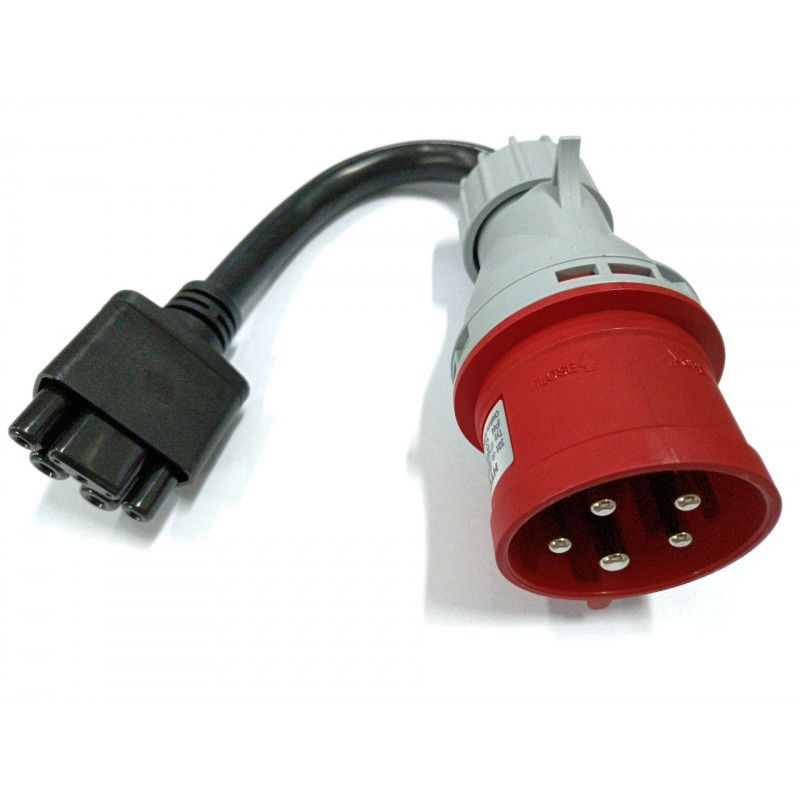 European CEE IEC 309, 3-phase 32A Red 5-pin Plug HTN025 Adapter for Tesla Gen 2