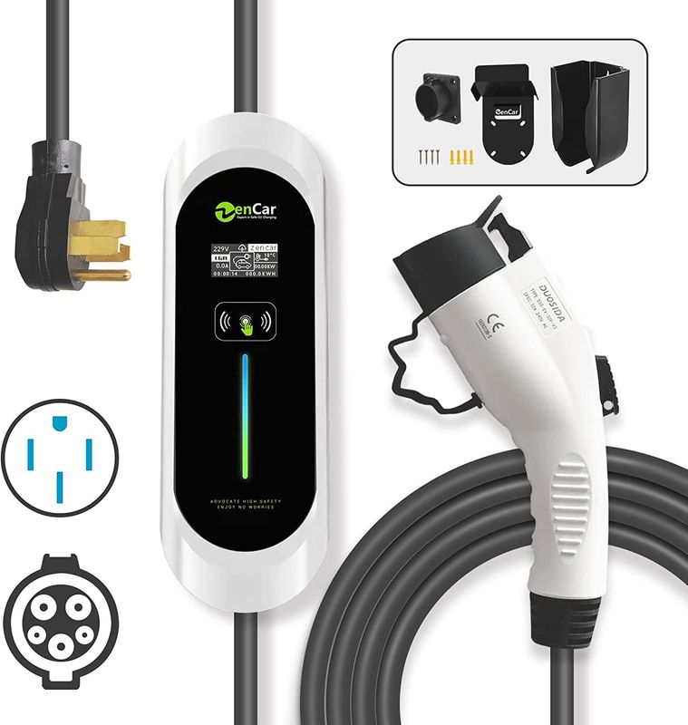 ZenCar 16-40A Adjustable 120-240V EV Charger EVSE with Timer and Wall Mount