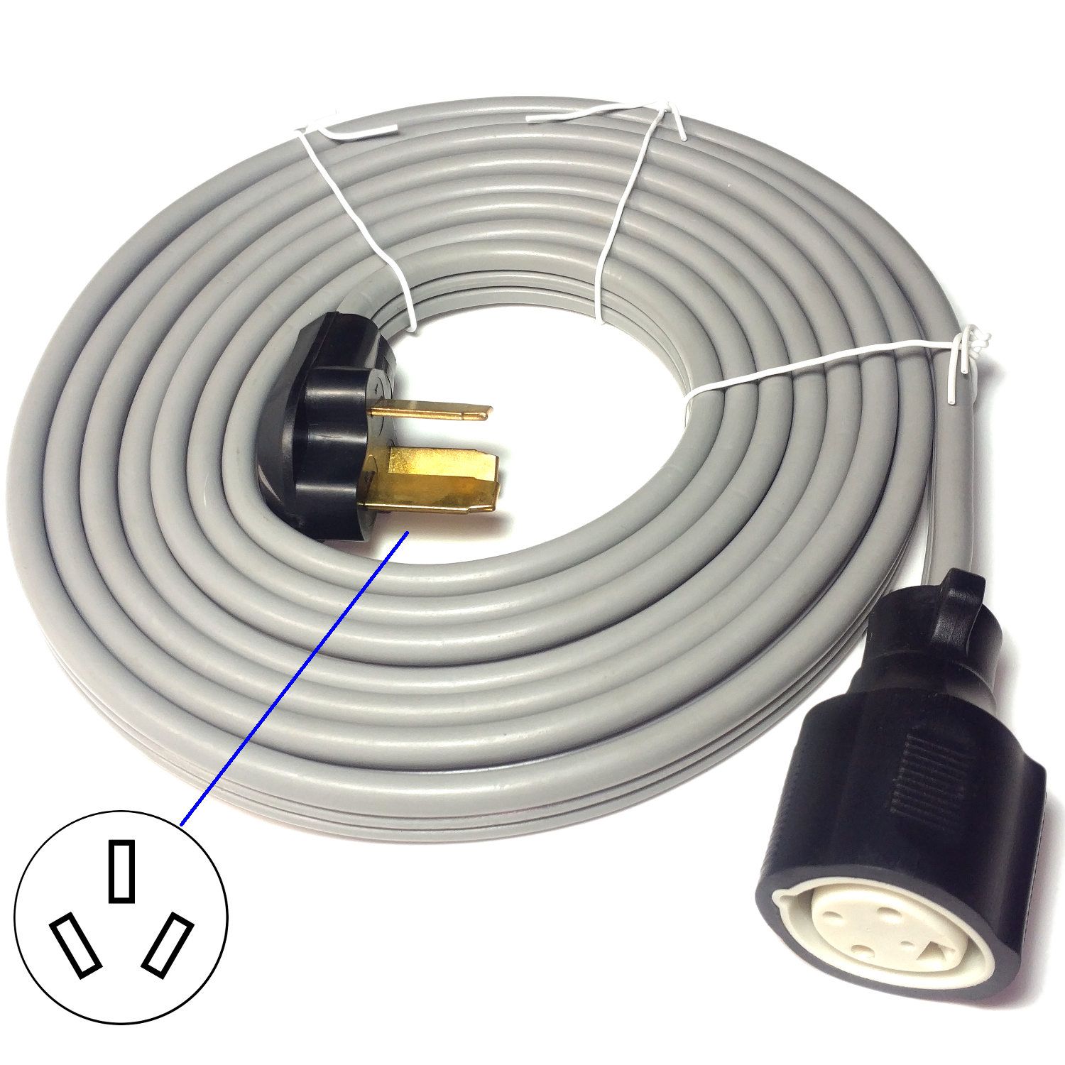 NEMA 10-50 Range Outlet Adapter for Tesla Model S and Model X Gen 1, 15 ft.
