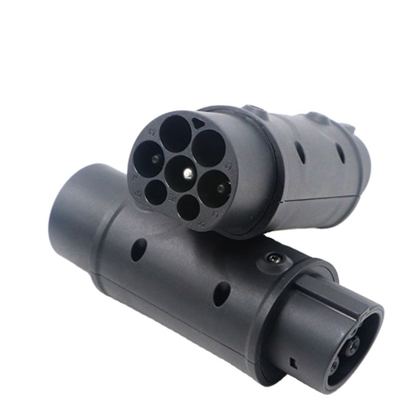 European to US Type 2 (IEC / Mennekes) to Type 1 (J1772) EV Adapter, compact version