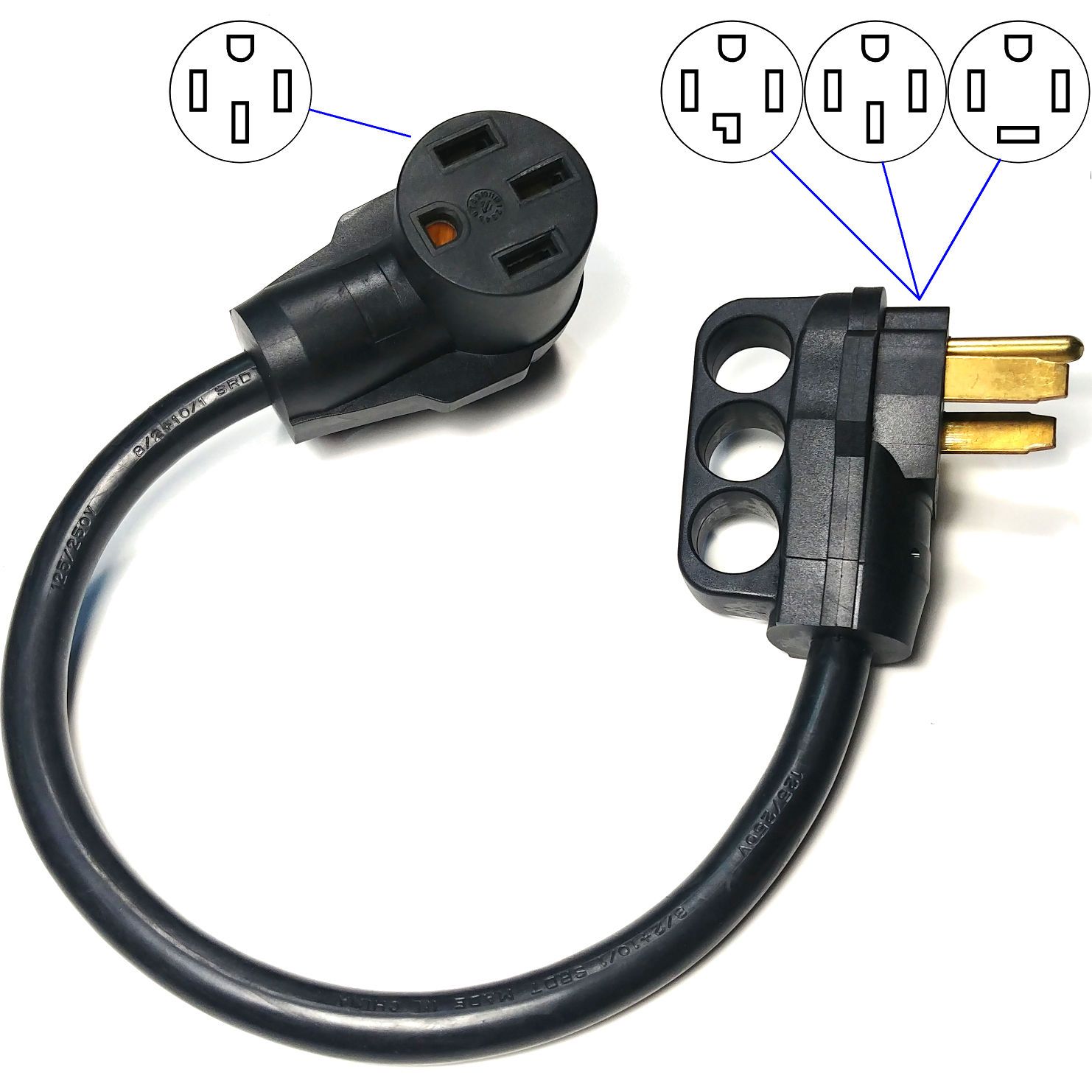 NEMA 14-30P/14-50P/14-60P to 14-50R Adapter for EV Only