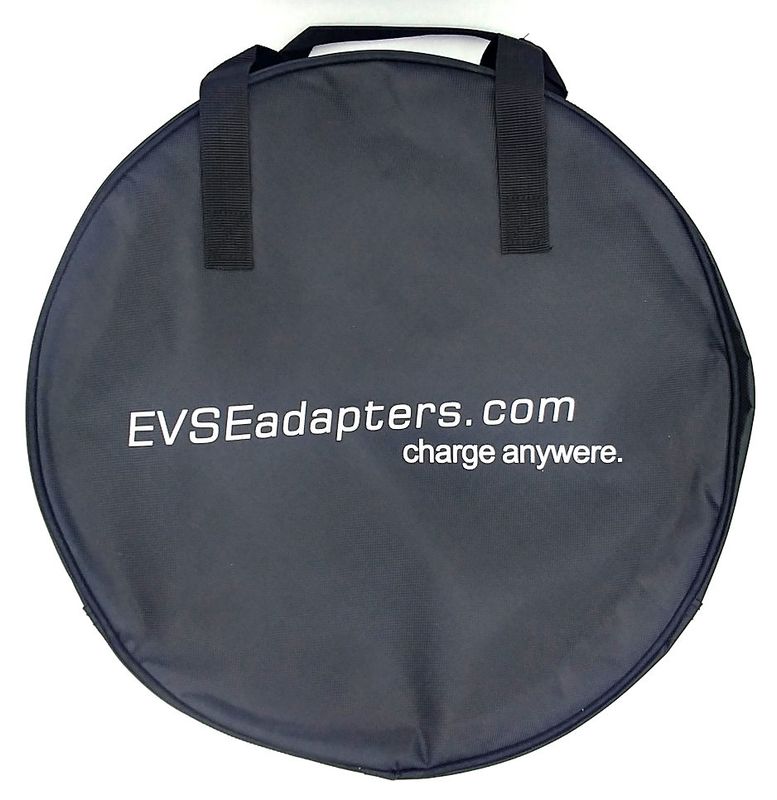Nylon carrying bag for charger and adapters, round