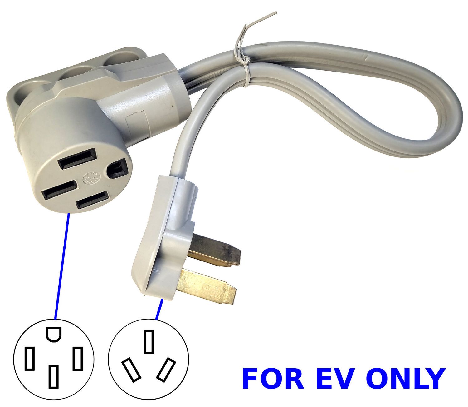 NEMA 10-50P to 14-50R Adapter for EV Only, Cord Length: 2 ft (60 cm)