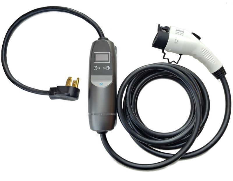 12-32A Adjustable 120-240V Charger EVSE with Timer Function and Wall Mount Bracket
