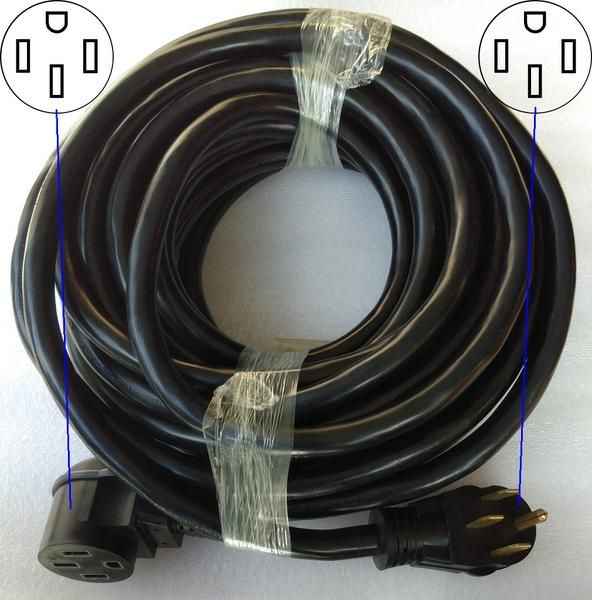 Heavy-duty 50A RV extension cord, NEMA 14-50, 36 ft.