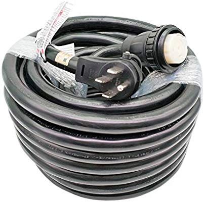 Heavy-duty 50A RV shore power locking power cord, 75 ft.