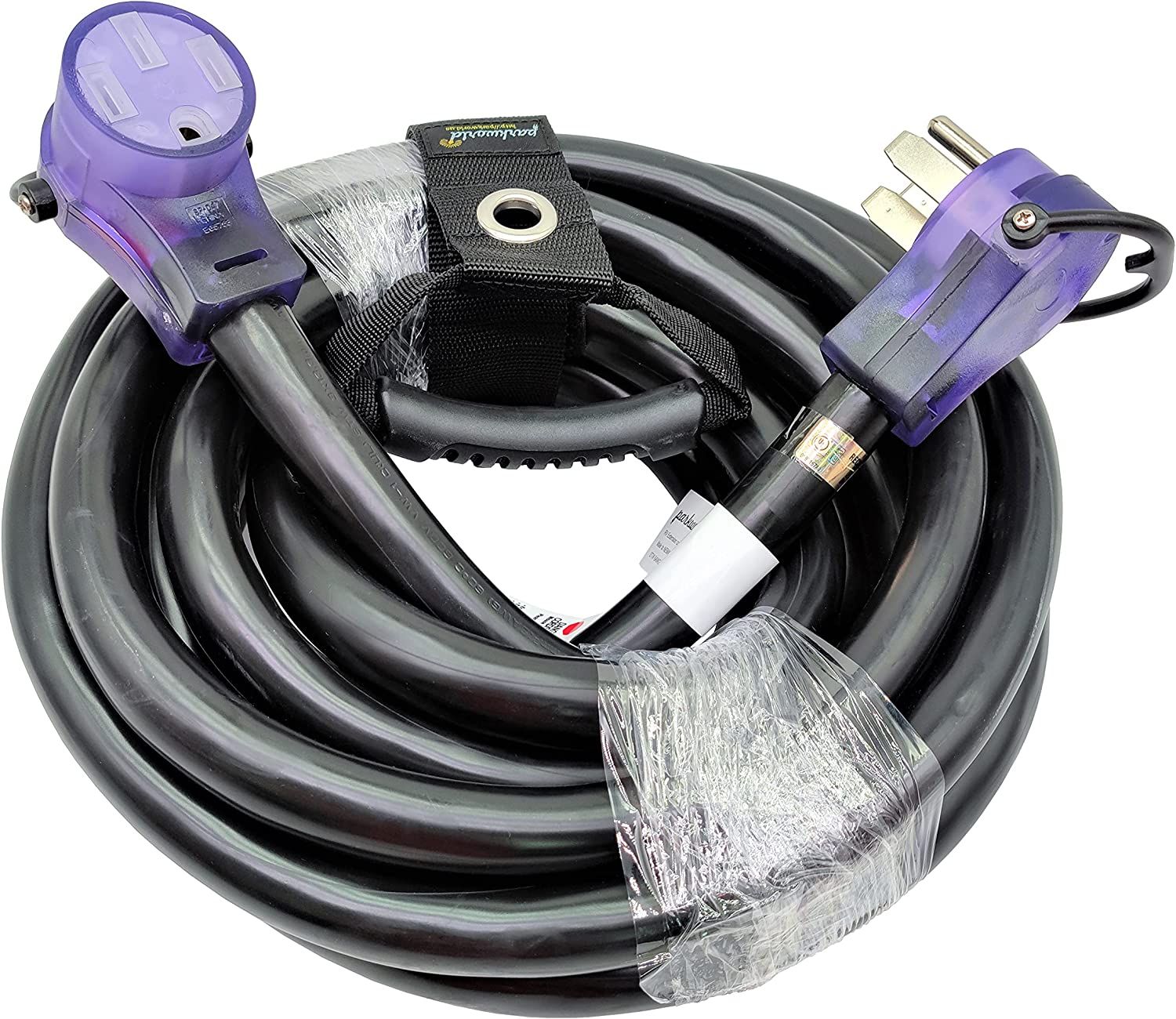 Heavy-duty 50A RV extension cord, NEMA 14-50, 25 ft.