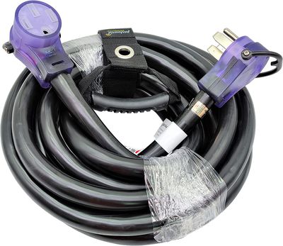 Heavy-duty 50A RV extension cord, NEMA 14-50, 25 ft.