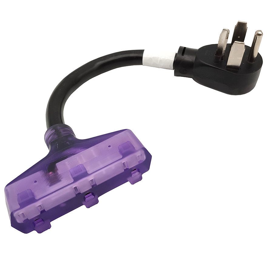 NEMA 14-30P to (3x) 5-15R 120V Adapter