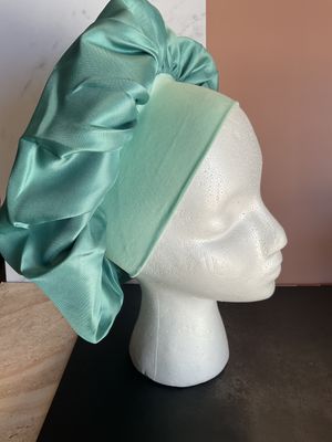 Silk -Satin Bonnet - Green