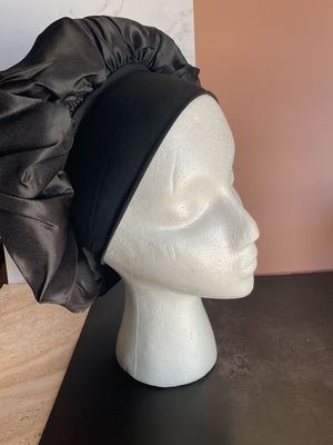 Silk-Satin Bonnet- Black