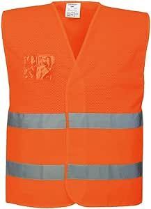 GILET POLIESTERE ARANCIO C/BUSTINA IN TESSUTO