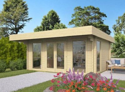 Gartenhaus/Homeoffice Mia in 70mm Wandstärke - 5 x 3,8 m