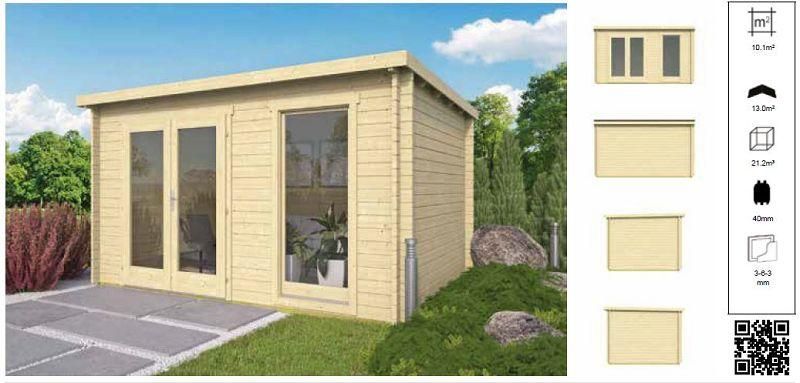 Gartenhaus Hazel in 40mm Wandstärke 500 x 250 cm