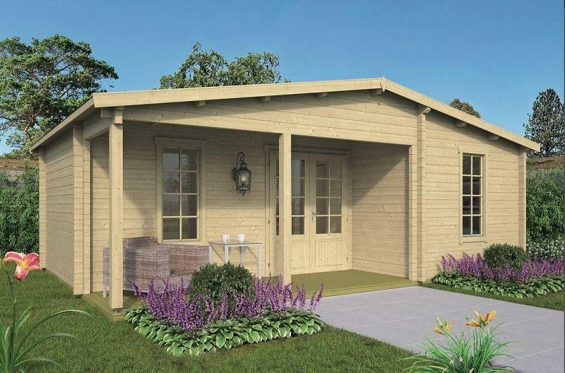Gartenhaus / Ferienhaus Ollie 7.31 x 4.98m in 70mm