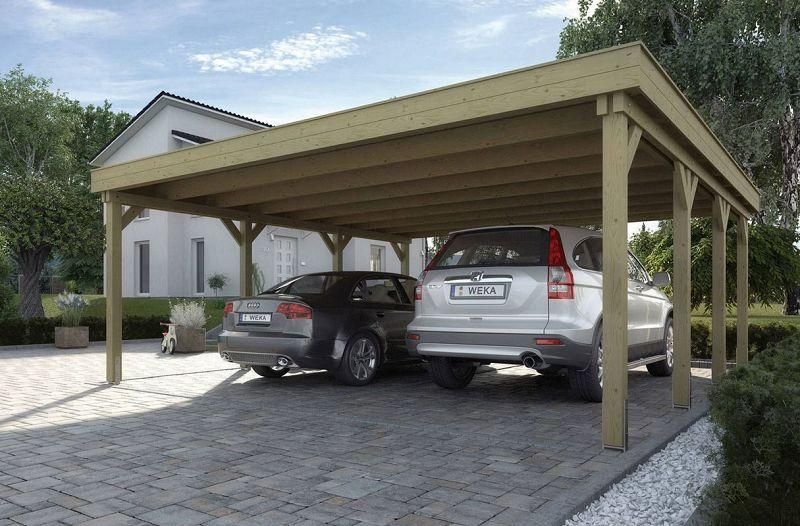 weka Doppelcarport 609 Gr. 1 mit Stahltrapezblechdach , 576 x 591 cm