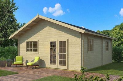Weekendhaus Typ 703 Gr. 2, 70 mm, natur , 600 x 600 cm