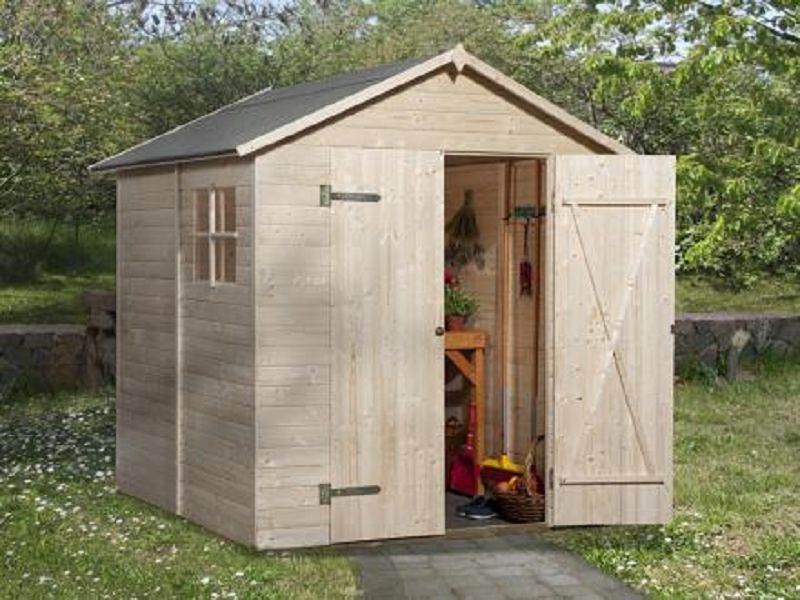 180 x 186cm  Gerätehaus 346 Gr.3, 14 mm, Doppeltür, o. Boden
