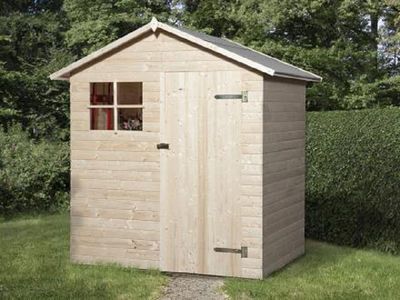 180 x 135cm  Gerätehaus 345 Gr.2, 14 mm, Einzeltür, o. Boden