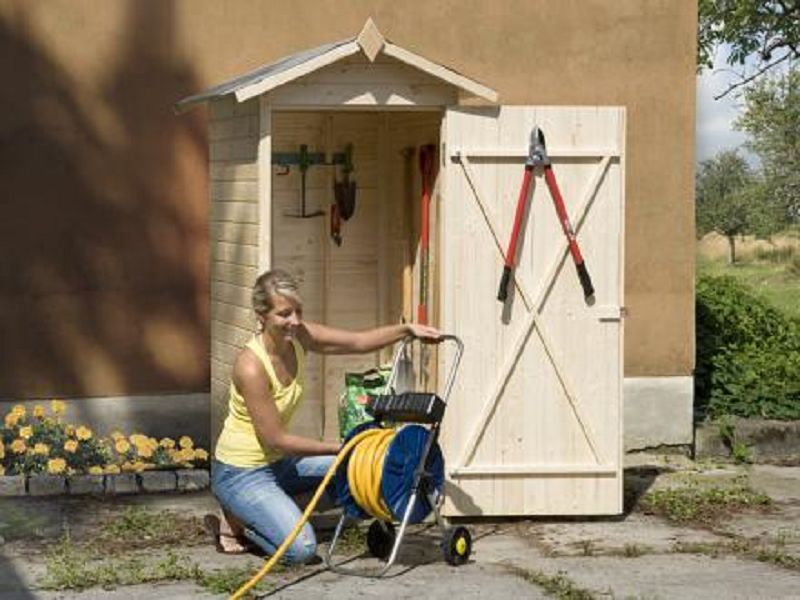 83 x 85cm  Garten-/Terrassenschrank 351 Gr.1 Satteldach, 14mm, Einzeltür