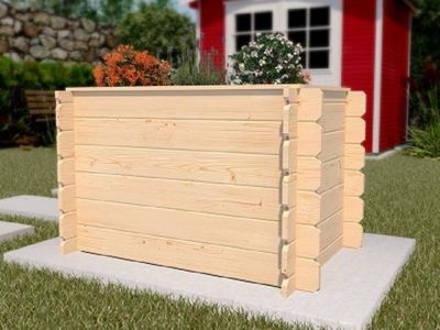 weka Hochbeet 669 D, natur, 19 mm, klassische Blockbohle, inkl. Innenfolie, 100 x 60 x 69cm