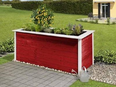 Profi-Hochbeet 669 C, schwedenrot/weiss, 28 mm , 205 x 80cm