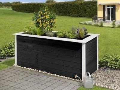 Profi-Hochbeet 669 C, anthrazit/weiss, 28 mm 205 x 80cm