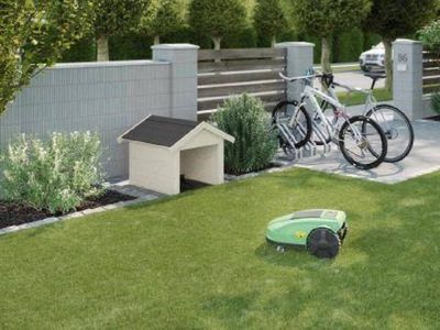 Mährobotergarage 67 x 75cm  Rasenroboter-Garage, natur