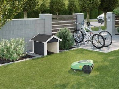 Mährobotergarage 367 anthrazit   67 x 75cm  Rasenroboter-Garage, anthrazit/weiss