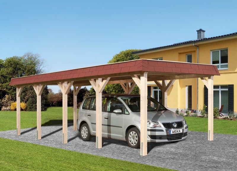 294 x 784cm  Leimholz-Flachdach Einzelcarport 615 Gr.2