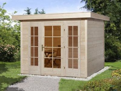 295 x 299cm Gartenhaus Panorama 172 Gr.2, 21 mm, E-Glastür, 2 FP