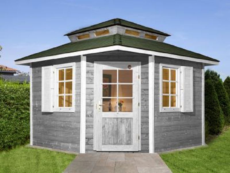 238 x 238cm  Gartenhaus 149 5-Eck m.Dachaufsatz Gr.1, 28 mm