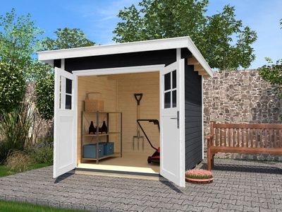 weka Gartenhaus 179 Gr. 3, anthrazit, 28 mm, Doppeltür, 295 x 239cm