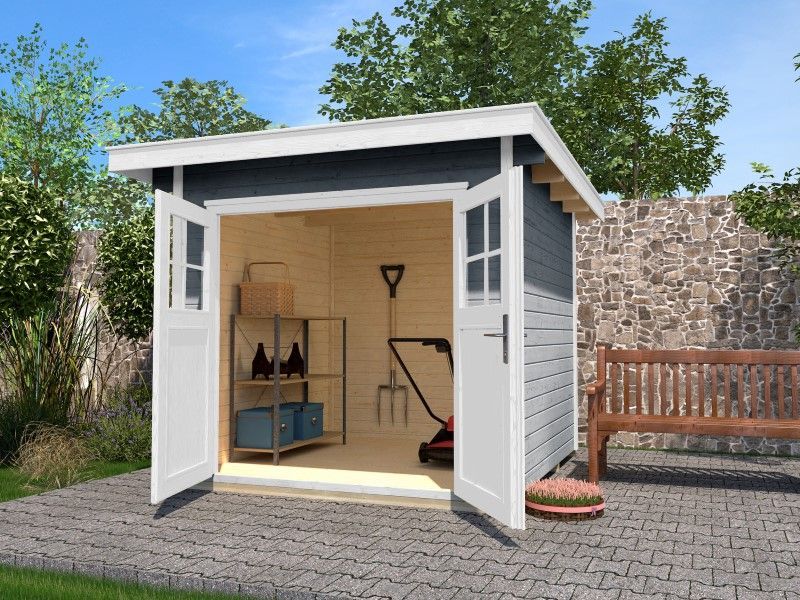 weka Gartenhaus 179 Gr. 4, grau, 28 mm, Doppeltür, 295 x 300cm