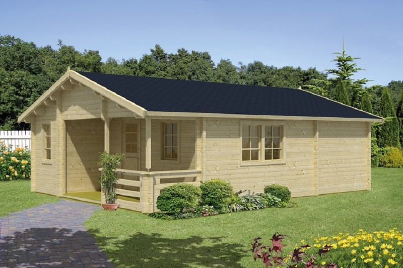 Gartenhaus Blockhütte Wochenendhaus Kay 70mm 595x800cm