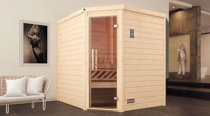 MH-Ecksauna TURKU 3 Classic ohne Ofen