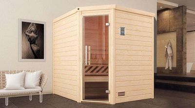 MH-Ecksauna TURKU 3 Classic ohne Ofen